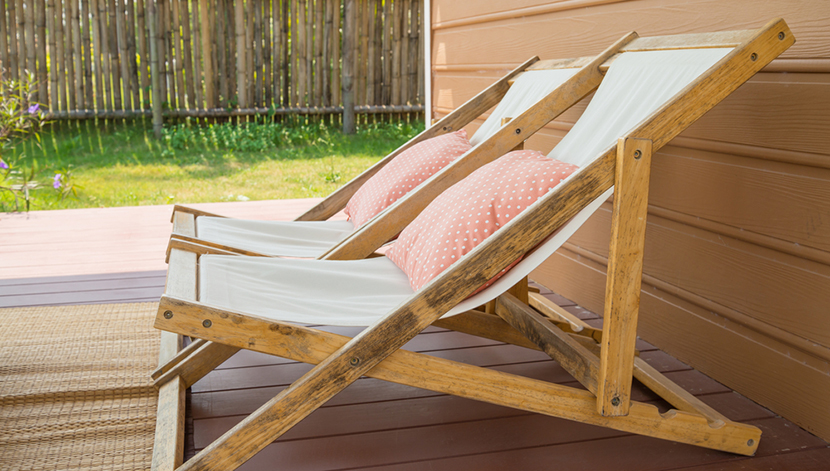 beach chairs farmhouse deck