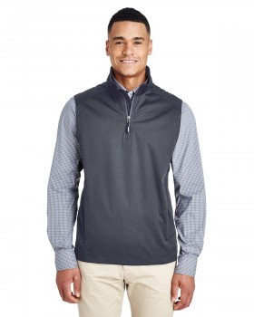 Men's Techno Lite Three-Layer Knit Tech-Shell Quarter-Zip Vest Carbon