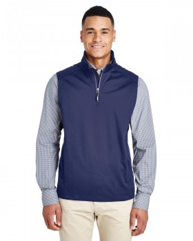 Men's Techno Lite Three-Layer Knit Tech-Shell Quarter-Zip Vest Classic Navy