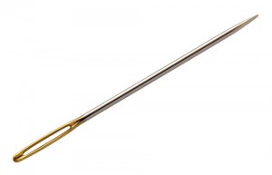 closeup of sewing needle