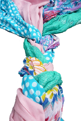 colorful fabric braided together