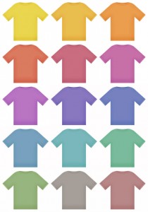 Multiple colored shirt illustrations