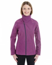 Ladies' Edge Soft Shell Jacket with Convertible Collar Raspberry