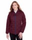 Ladies' Loft Puffer Jacket Burgndy/ Oly Blu