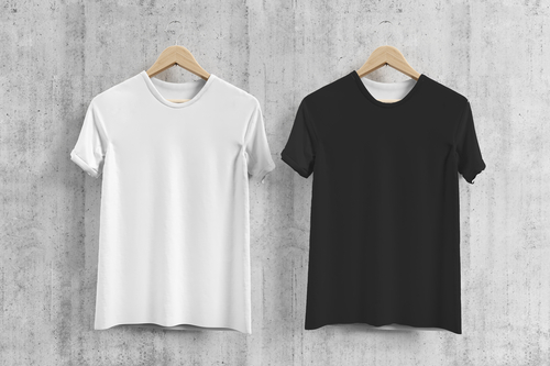 pair black white plain shirts