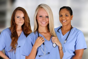 nurses in their scrubs