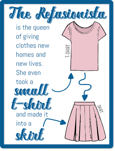 shirt into skirt infographic