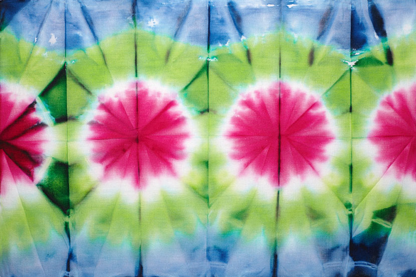 Abstract tie dyed fabric background