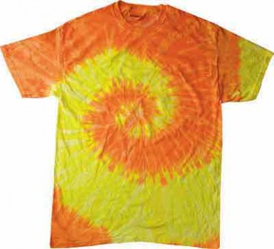 Yellow and Orange Spiral Tie Dye Shirt